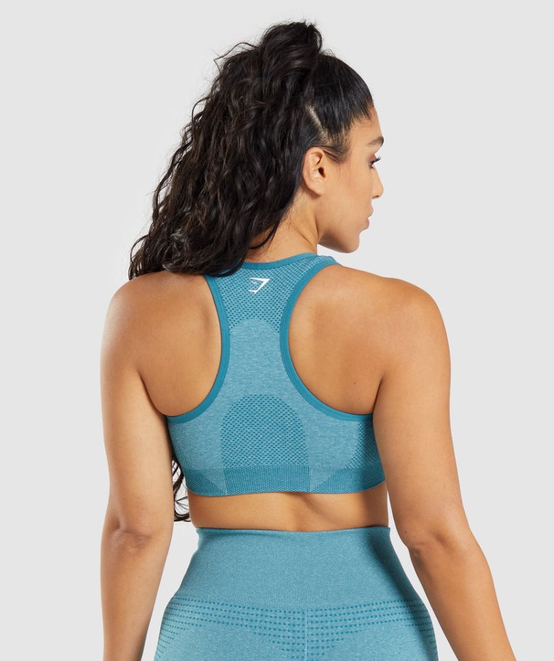 Women's Gymshark Vital Seamless 2.0 Sports Bra Turquoise | CA 1NA357